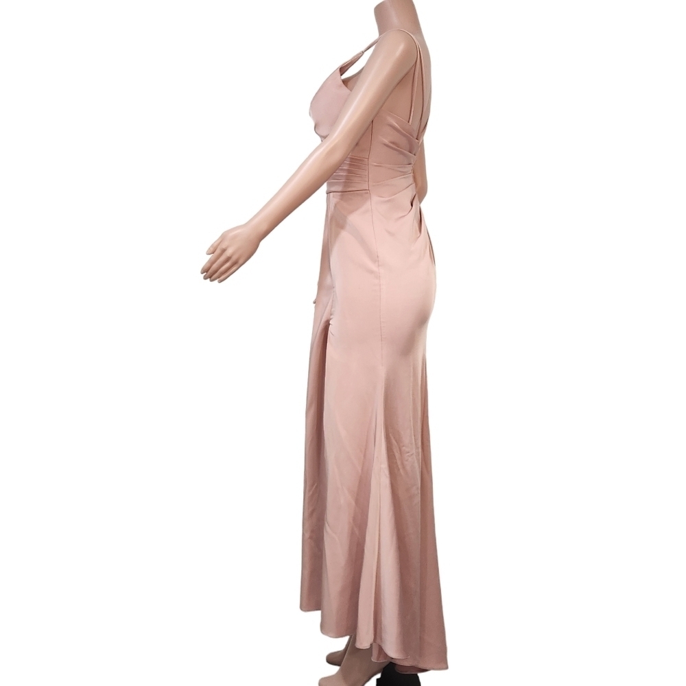 Amelia Couture 366 Beautiful Elegant Long Sleeveless Rose Gold dress Sz 6 - Picture 6 of 13